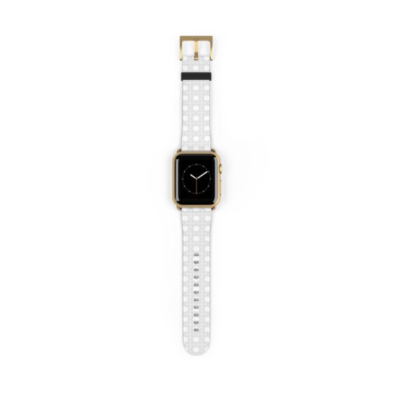 Rattan woven pattern Apple watch band | LAurenrdaniels | Gold matte on watch