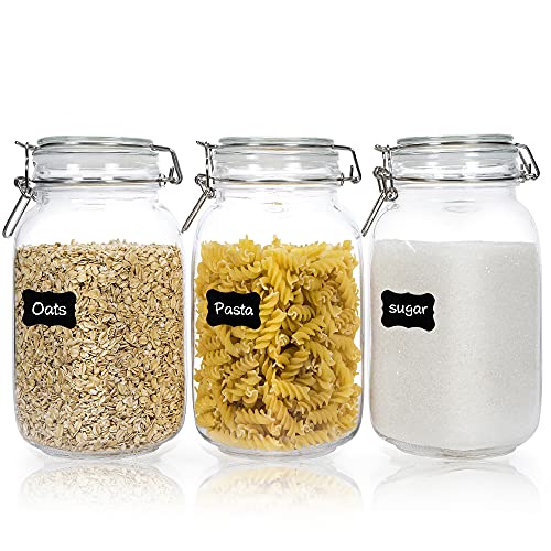 50oz air-tight container (set of 3) pictured filled with kitchen pantry staples